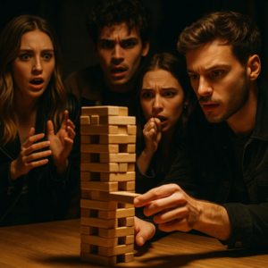 Juego de Retos y Preguntas Tipo Jenga – Torre de Madera Personalizable