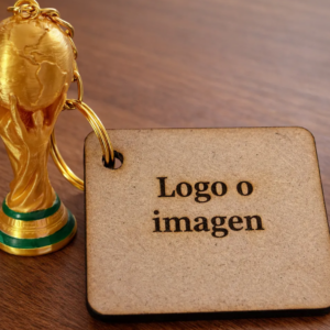 Kit de 6 Llaveros Copa del Mundo Dorado y Verde – Personalizables con MDF