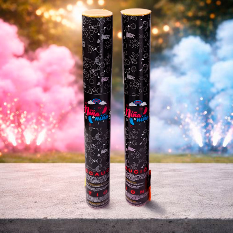 Kit de Minas de Humo con Serpentina para Revelación de Género – 3 Piezas (Rosa o Azul)
