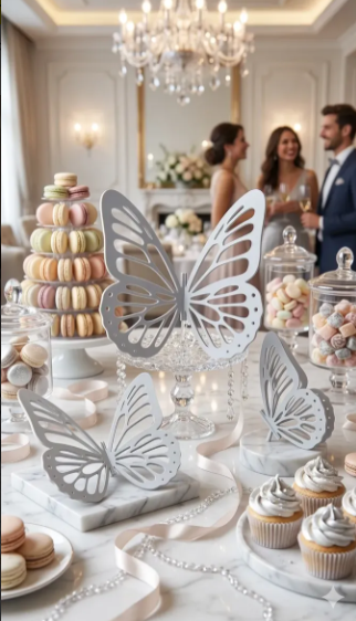 Mariposas Decorativas 3D para Eventos | Kit de 3 Piezas para Bodas, XV Años y Gender Reveal - Imagen 9